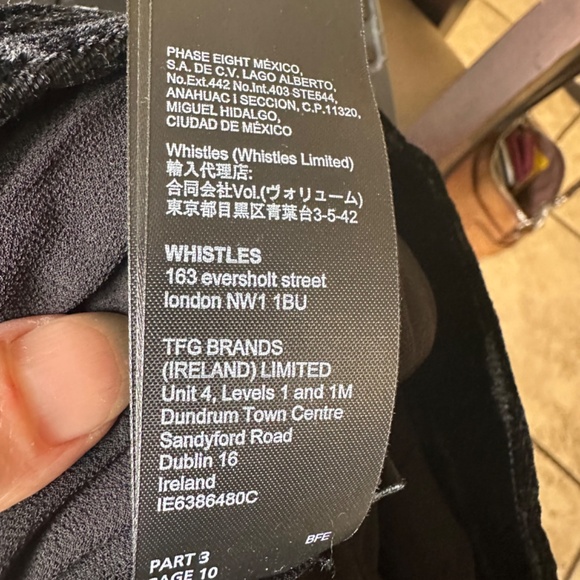 Whistles black velvet wide pant size 12 - Picture 9 of 9